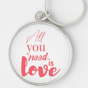 Red, urban graphic design "All you need is love" Key Ring