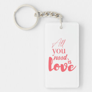 Red, urban graphic design "All you need is love" Key Ring