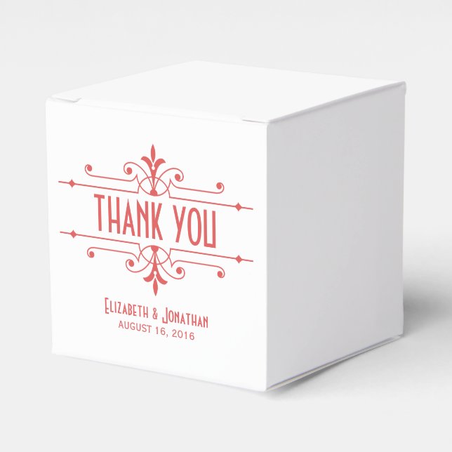 Red v2 Fancy Ornamental Favour Boxes (Front Side)