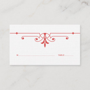 Red v2 Fancy Ornamental Place Card