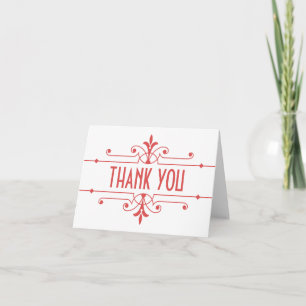 Red v2 Fancy Ornamental Thank You Card