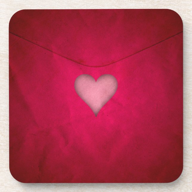 Red valentine heart coaster (Front)