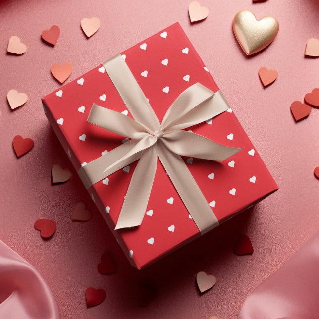 Red Valentine Hearts Wrapping Paper Sheet (Creator Uploaded)