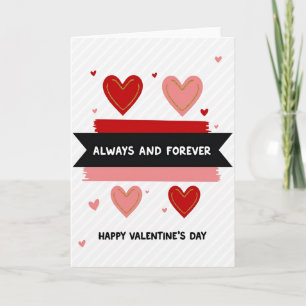 Red Valentines Always Forever Card