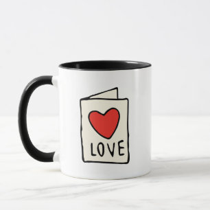 Red Valentines Card Drawings Love Note Clip Art Mug