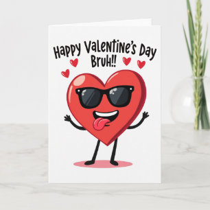 Red Valentines Day Bruh Card