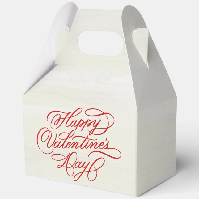 Red Valentines Day Calligraphy Favour Box (Front)
