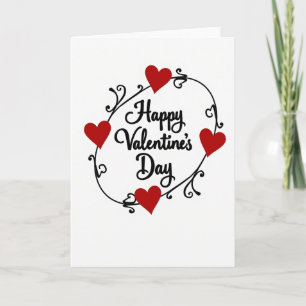 Red Valentines Day Elegant Script Card