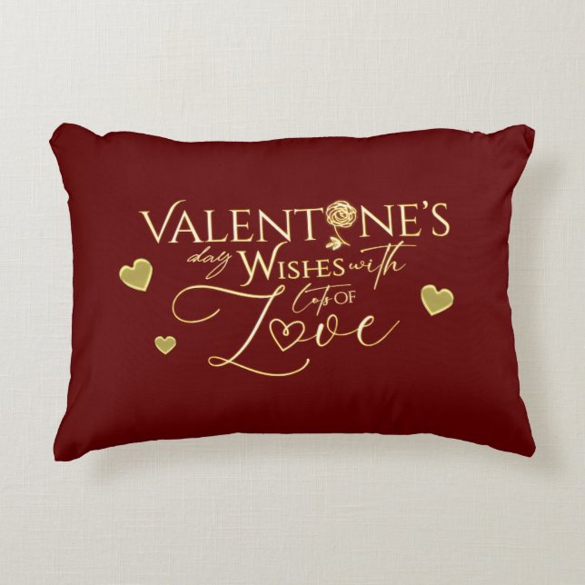 Red Valentine's Day Gifts Decorative Cushion (Front)