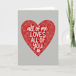 Red Valentines Day Handwritten Card