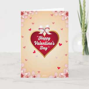 Red Valentines Day Heart Love Card