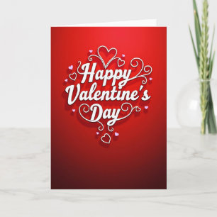 Red Valentines Day Romantic Script Card