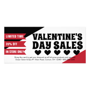 Red Valentine's Day Sales Promo Rack Card