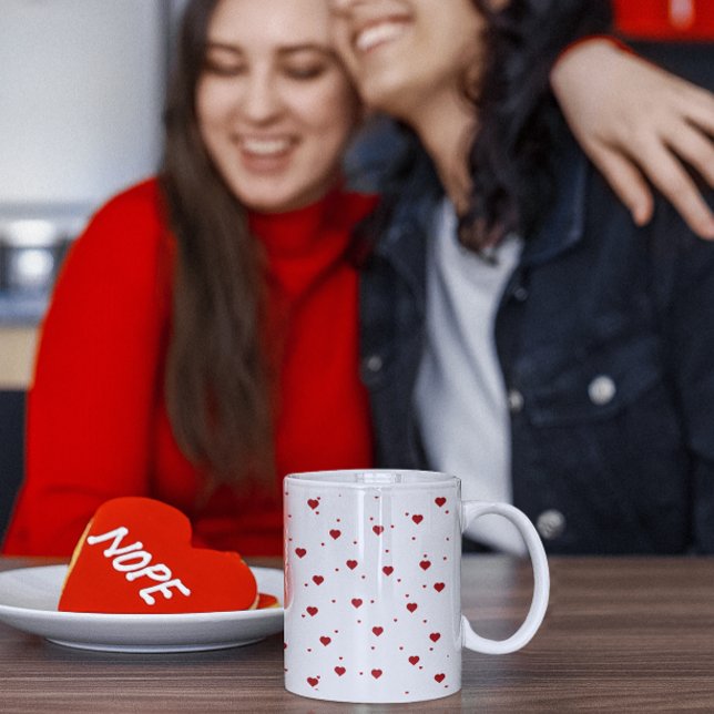 Red Valentines Hearts Pattern Large Coffee Mug (Creator Uploaded)