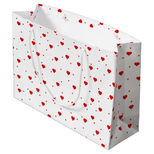 Red Valentines hearts pattern Large Gift Bag