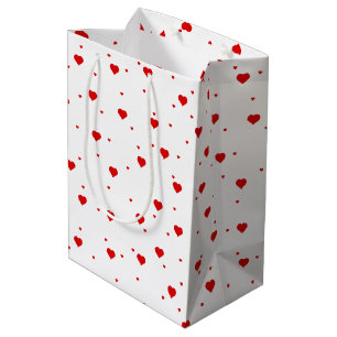 Red Valentines hearts pattern Medium Gift Bag