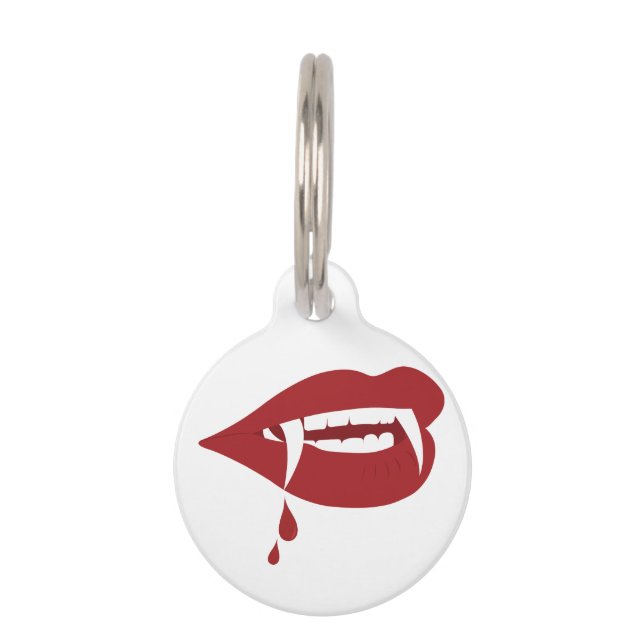 Red Vampire Lips Pet Tag (Front)