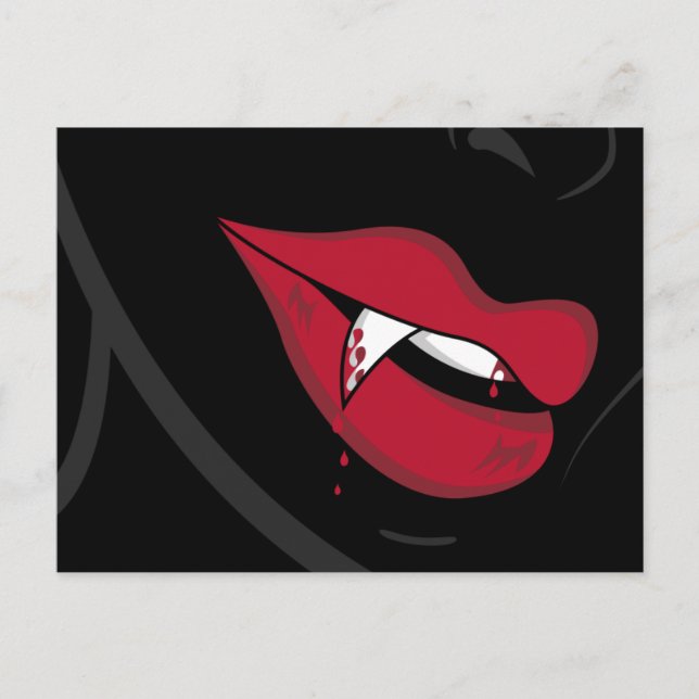 Red Vampire Lips Postcard (Front)