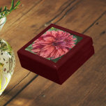 Red Variegated Dahlia Bloom Floral Gift Box<br><div class="desc">Store trinkets,  jewellery and other small keepsakes in this wooden gift box with ceramic tile that features the photo image of a large,  red,  variegated Dahlia bloom. A lovely,  floral design! Select your gift box size and colour.</div>