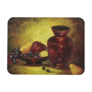Red Vase with Fruit Magnet