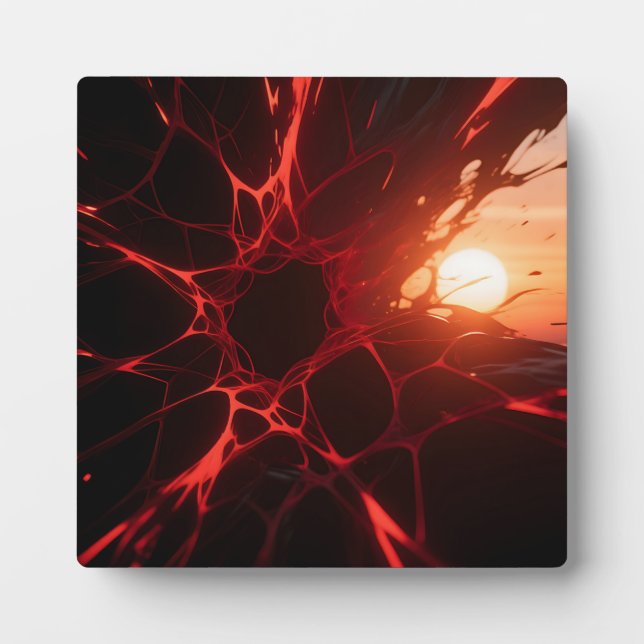 Red Veins Sunset Abyss Plaque (Front)