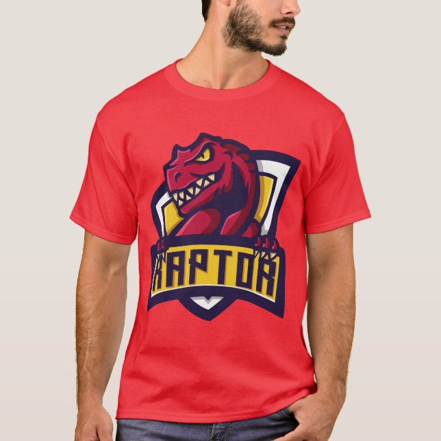 red velociraptor dinosaur T-Shirt (Front)