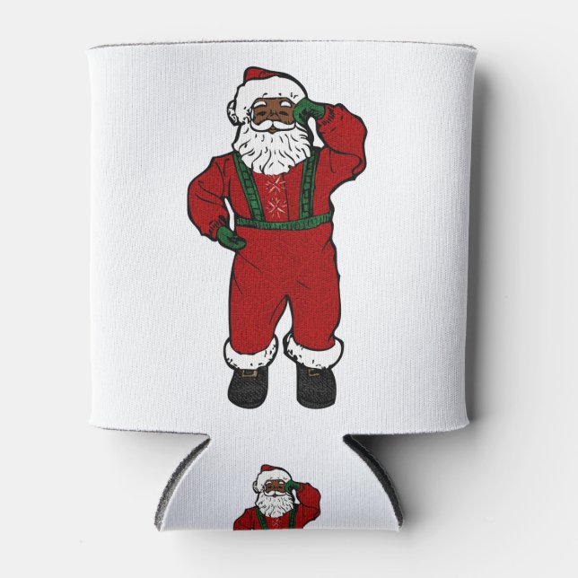 red velvet black santa can cooler (Front)