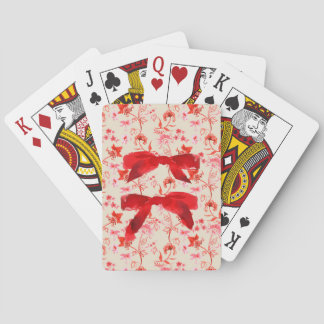 Red Velvet Bow Chintz Playing Carts Playing Cards
