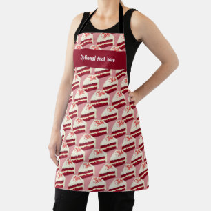 Red Velvet Cake Baker - Deep Red with your Text on Apron