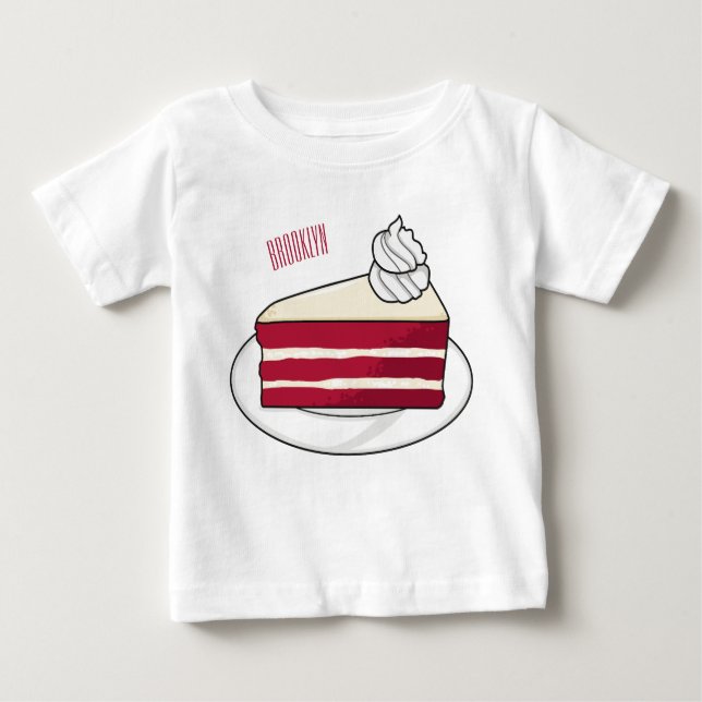 Red velvet cake cartoon illustration baby T-Shirt (Front)
