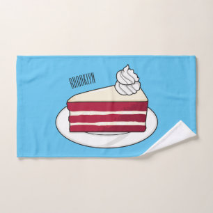 Red velvet cake cartoon illustration bath towel set