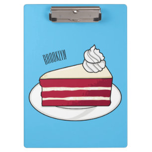 Red velvet cake cartoon illustration clipboard