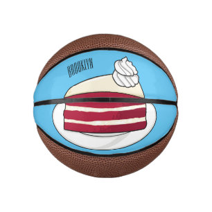 Red velvet cake cartoon illustration mini basketball