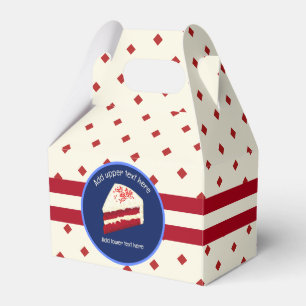 Red Velvet Cake Colors with slice image - add text Favour Box