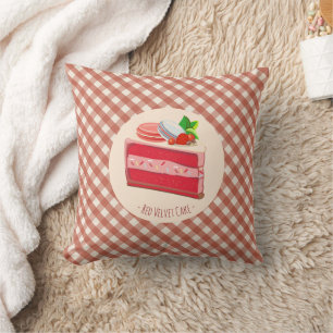 red velvet cake with strawberry cream cheese cushion