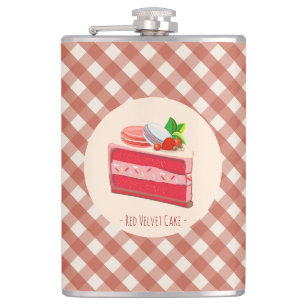Red Velvet Cake with Strawberry Cream Cheese Hip Flask