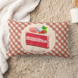 red velvet cake with strawberry cream cheese lumbar cushion