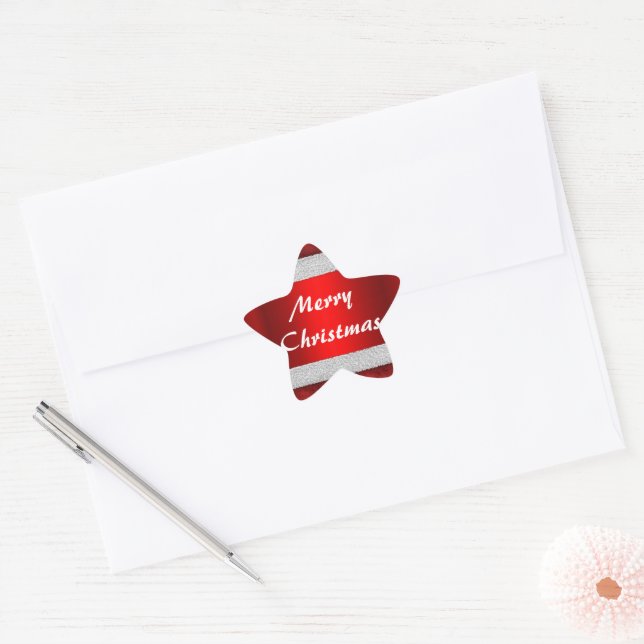 Red Velvet Christmas Star Sticker (Envelope)