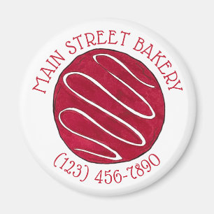 Red Velvet Cookie Business Bakery Bake Shop Baking Magnet