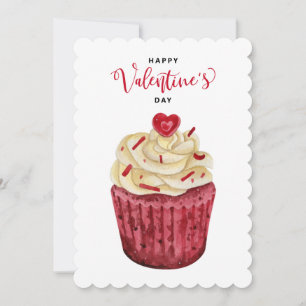 Red Velvet Cupcake Valentine's Holiday Card