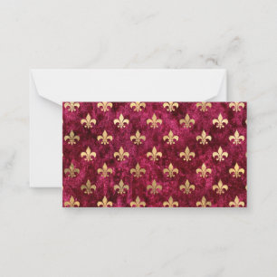 Red Velvet Fleur De Lis Mardi Gras Orleans Pattern Card