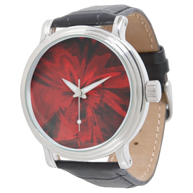 Red Velvet Flower Watch (Angled)