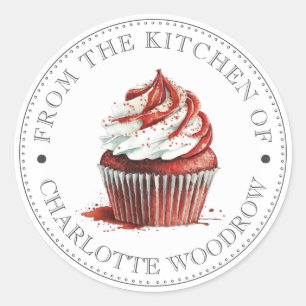 Red Velvet Frosted Cupcake Classic Round Sticker