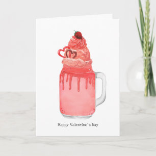 Red Velvet Milkshake I Love You Punny Valentine Card