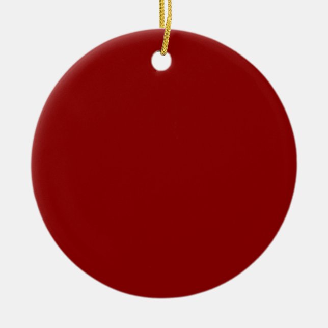 Red Velvet Solid Colour | Classic | Elegant  Ceramic Ornament (Front)