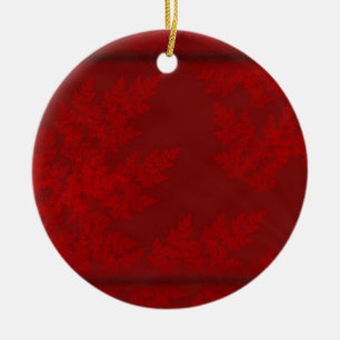 Red Velvet Starbursts Ceramic Ornament