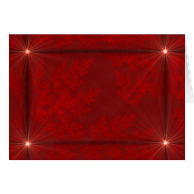 Red Velvet Starbursts Greeting Card (Front Horizontal)