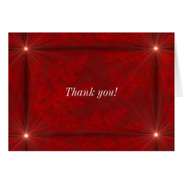 Red Velvet Starbursts Thank You Cards (Front Horizontal)