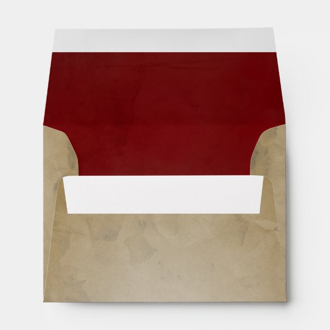 Red Velvet Texture Vintage Paper A6 Envelopes (Back (Bottom))