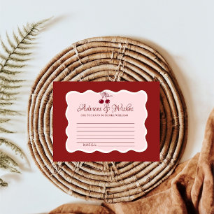 Red velvet Valentin Advices & WIshes Bridal Shower Enclosure Card